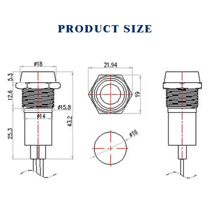 Luce Indicatore LED 12V Impermeabile in Metallo per Cruscotto Pilota - Product Image 2