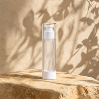 Flacon cosmétique sans air en acrylique transparent de luxe, 30 ml, 50 ml, emballage haut de gamme pour sérum et lotion avec pompe