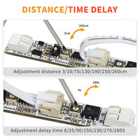 Capteur de mouvement PIR05 PIR 12mm de largeur Distance temporisation capteur automatique réglable avec commutateur LUX contrôleur LED pour l'éclairage domestique