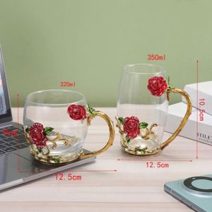 <b>Creative</b> Enamel-Painted Glass Water Cup & Coffee Mug European-Style Household Heat-Resistant Glass <b>Gift</b> Cup Perfect for Gifting - Product Image 3