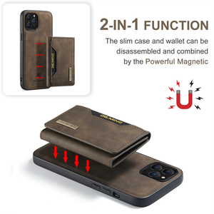 Étui de téléphone en <span class=keywords><strong>cuir</strong></span> magnétique de luxe avec porte-cartes, étui portefeuille détachable 2 en 1 pour <span class=keywords><strong>iPhone</strong></span> <span class=keywords><strong>11</strong></span> 12 13 14 15 16 17 Pro Max XR XS - Product Image 2