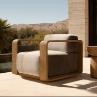 Meubles en teck modernes de qualité supérieure, couleurs personnalisables, tissu imperméable de qualité professionnelle, meubles de jardin de luxe, hôtels, villas