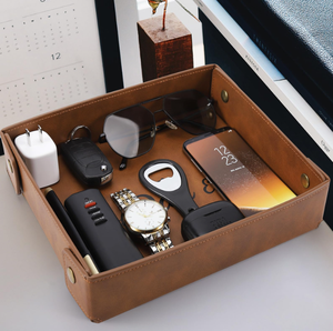 Bandeja Organizadora de Cuero para Escritorio, Bandeja de Almacenamiento Personalizada, Bandeja Decorativa para Escritorio, Regalo para el Día del <span class=keywords><strong>Padre</strong></span> - Product Image 2
