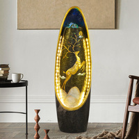 Fontaine à eau à LED pour salon, bureau, ornements Feng Shui Décoration intérieure Boule de cristal Décoration de sol