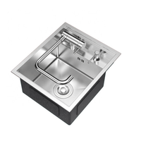 Évier de bar caché en acier inoxydable 350 noir 450x304mm avec robinet de levage pour votre café évier Rv personnalisé de haute qualité en plein air