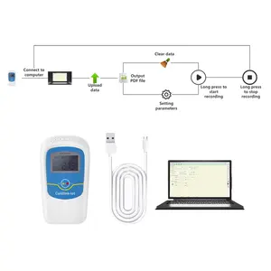 Sensor de temperatura y humedad reutilizable colgante portátil Monitor Digital Registrador de datos de un solo uso con pantalla