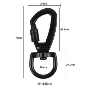 Mousqueton pivotant à 360° robuste avec verrouillage et boulon de sécurité en alliage de zinc, clip rotatif pour sac extérieur 27x64mm 33g - Product Image 6