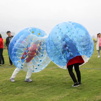 Vente en gros de ballon de football à bulles pour 1,8 mètre de haut, combinaison de football à bulles, ballon de protection gonflable en PVC avec pompe