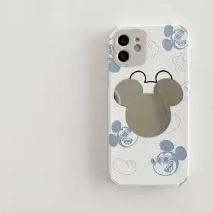 Fabriek Leveren Eco-Vriendelijke Anime Spiegel Lederen Mobiele Telefoon Accessoires Case Cover Voor Iphone 11 12 13 14 15 Pro Max