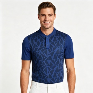 Chemise de sport pour homme personnalisée, col Henry, tissée, brodée, respirante, durable, confortable, séchage rapide, style polo - Product Image 1