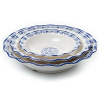 Grand bol à soupe rond en mélamine réutilisable en forme de fleur, nouveau style