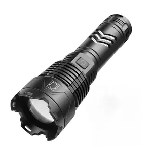 Wason Best Selling XHP160 3000 Lumens 1000 Meters Super Powerful Long Range Zooming Led Flashlight Type-C Rechargeable Led Torch
