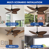 Classique Ménage DC Moteur Froid Blanc Lumière ABS Smart Control 52 Pouces Salon Led Ventilateur de Plafond avec Lumière