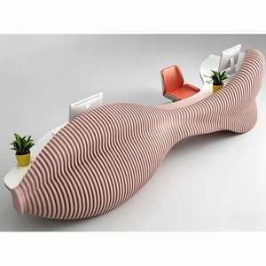 Retro Wooden Art Reception <b>Table</b> Custom for Resort Homestay Villa Club Tourist Attraction Lobby Furniture - Product Image 1