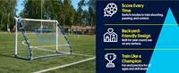 Buts de football Wanze 6x4 pieds en métal, écologiques, avec modes d'angle réglables, pour exercices de tir, configuration de passe au sol, rebondisseur de football pour la pratique des passes