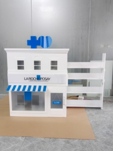 Mỹ phẩm bệnh viện MDF gỗ hiển thị đứng màu trắng với ánh sáng dẫn có thể mở và đóng hai tầng tùy chỉnh hiện đại cổ điển - Product Image 6