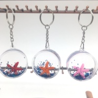 Porte-clés en acrylique flottant avec paillettes liquides, sable mouvant, cylindre rond, pour aquarium, neige, eau, parc océanique