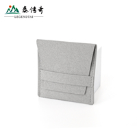 Vente en gros de pochettes à bijoux en microfibre suédée de 6,5 x 6,5 cm, logo personnalisé, petit sac de rangement pour bagues et boucles d'oreilles, emballage cadeau