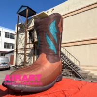 Bottes de cowboy géantes gonflables pour l'affichage en magasin de chaussures, personnalisables