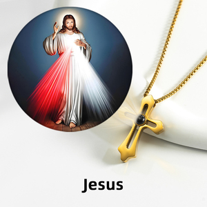Pendentif Jésus en gros, collier pendentif style religieux Jésus-Christ Divine Miséricorde - Product Image 3