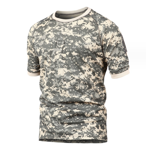 เสื้อยืดแขนสั้นลายพราง DFT105 สำหรับกิจกรรมกลางแจ้ง แห้งเร็ว น้ำหนักเบา เหมาะสำหรับขี่จักรยานและเล่นกีฬา คอกลม ปลอดภัยสำหรับการทำงาน - Product Image 5