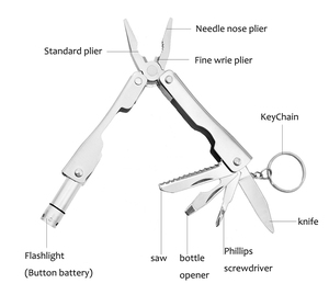 Xách Tay <span class=keywords><strong>8</strong></span>-Trong-<span class=keywords><strong>1</strong></span> Edc Gấp Túi Multitool Đi Bộ Đường Dài Cắm Trại <span class=keywords><strong>Mini</strong></span> Đa Công Cụ Kìm Với Đèn Pin Móc Chìa Khóa - Product Image 5