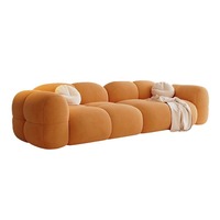 Canapé d'Angle Modulable 3 Places en Velours Doux Italie, Ensemble de Salon pour Appartement, Hôtel et Meubles de Maison