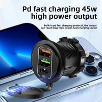 Chargeur de voiture double port rapide étanche 12V/24V avec PD QC3.0 et voltmètre pour camion, bateau, camping-car – Commande en gros