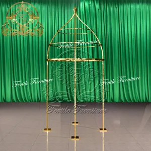 Outdoor Wedding Gold Stainless Steel Arch Arbor Dome Wedding Decoration For Table