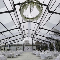 Tentes de réception transparentes TNETCHO Comercial Heavy Duty pour 500 personnes, pour événements en plein air, tente cathédrale 10x10