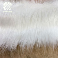Prix ​​moins cher en gros, tissu en fausse fourrure blanche de 6 cm et 7 cm, fausse fourrure blanche pour costumes de Père Noël/jouets/canapé/meubles