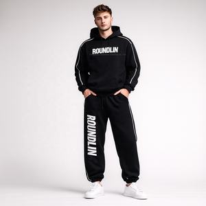 ผู้ผลิตชุดวอร์มผ้าฟลีซหนานุ่มพิมพ์ลายตามสั่ง <span class=keywords><strong>2</strong></span> ชิ้น แบบ OEM ชุดวอร์มพิมพ์ลายนูน 3 มิติ ขนาดใหญ่พิเศษสำหรับผู้ชาย - Product Image 3