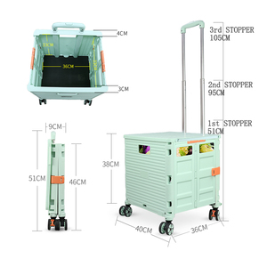 Chariots de courses pliables portables en plastique à 6 roues pour la plage, les supermarchés, vente en gros - Product Image 6