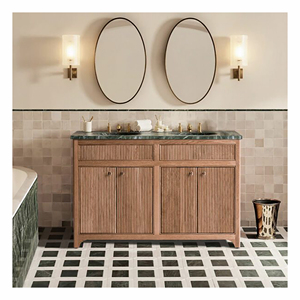 Moderno Top per Mobile <span class=keywords><strong>Bagno</strong></span> in Marmo Verde con <span class=keywords><strong>Lavabo</strong></span> in Pietra Naturale e Mobile in Legno Massello - Product Image 1