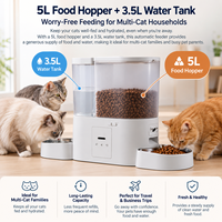 Distributeur intelligent 3-en-1 pour animaux de compagnie, 8,5 L, avec caméra 4MP, contrôle via application Wi-Fi, gamelle en acier inoxydable, distributeur de nourriture et d'eau pour chats et chiens