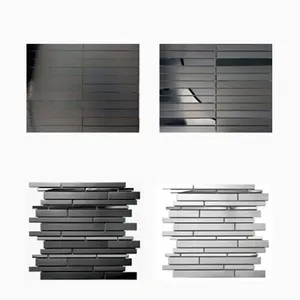 High Quality Material Selection Black Mixed Size Mosaic Tiles Backsplash For Kitchen