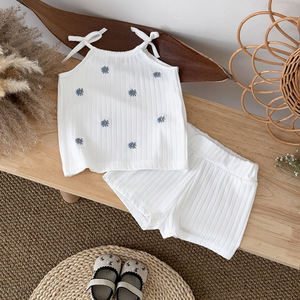 Set Pakaian Kasual Nyaman Musim Panas 2025 untuk Wanita dan Bayi/Balita Lengan Pendek Bermotif-Populer - Product Image 3