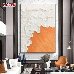 Pintura al Óleo Abstracta de Paisaje Marino, Pintada a Mano, Tridimensional, Decorativa, para Colgar, con Base de Lienzo - Product Image 4