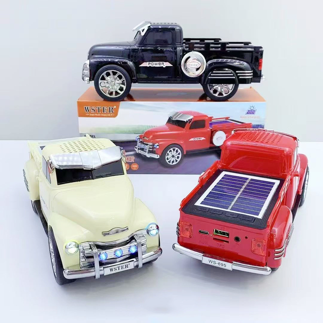 Solar Energy WS-695 8W 1200mah Wireless Desktop Party BT TF AUX TWS Portable Sound Box Pickup Car Mini Karaoke Speaker