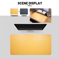 Grand tapis de bureau antidérapant en cuir PU tapis de souris imperméable à l'eau double face utilisation jaune bloc-notes étendu pour ordinateur portable Wo