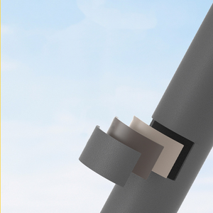 Açık taklit ahşap çift katmanlı bahçe şemsiyesi rüzgar geçirmez çelik direk veranda şemsiye tabanı ile - Product Image 4