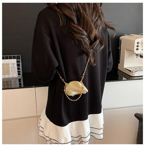 2025 primavera estate nuovo elegante <span class=keywords><strong>argento</strong></span> e oro spirale ostrica acrilico Shell pochette borsa da donna - Product Image 6