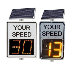 لافتة سرعة رقمية تعمل بالطاقة الشمسية للسلامة المرورية، لوحة عرض سرعة مرورية متحركة، كاشف سرعة مروري بشاشة LED، لافتة حد السرعة بتقنية الرادار - Product Image 3
