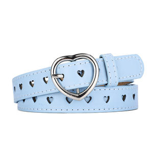 <span class=keywords><strong>Ceinture</strong></span> tendance pour femme avec boucle en alliage en forme de cœur et design décoratif ajouré à trous intégrés - Product Image 6