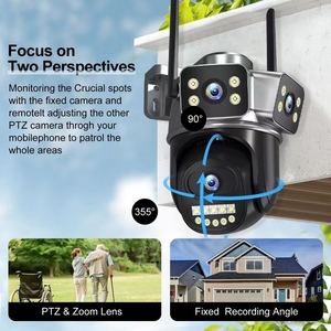 9MP 360 grados inteligente impermeable al aire libre PTZ <span class=keywords><strong>IP</strong></span> CCTV Cámara <span class=keywords><strong>3</strong></span> lentes V380 Pro WiFi vigilancia cámara inalámbrica de seguridad para el hogar - Product Image 4