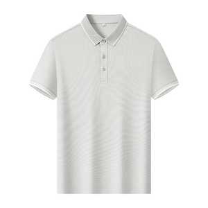 Men Cotton <b>Polo</b> Shirt Short Sleeve Breathable Summer Workwear Loose Fit 195g 40-Count Long Staple Sirospun 3D Pique Collar - Product Image 4