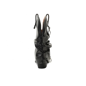 <span class=keywords><strong>Bottines</strong></span> de cow-boy mi-mollet pour <span class=keywords><strong>femme</strong></span>, à bout pointu, <span class=keywords><strong>talon</strong></span> carré bas, avec boucle à anneau métallique style western et design rehaussant la silhouette - Product Image 6