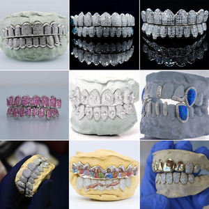 925 Silver Iced Out Moissanite Grillz 8 Top 8 Bottom Custom Hip Hop Rapper <strong>Jewelry</strong> Diamond <strong>Teeth</strong> Grills - Product Image 6