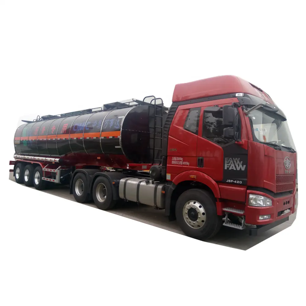 3 Axle CIMC Heated Asphalt Bitumen Pitch Tank Semi Trailer For Sale