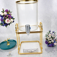 Distributeur de boissons en verre grande capacité avec robinet et couvercle, pichet classique 8L pour la cuisine, mariages et fêtes
